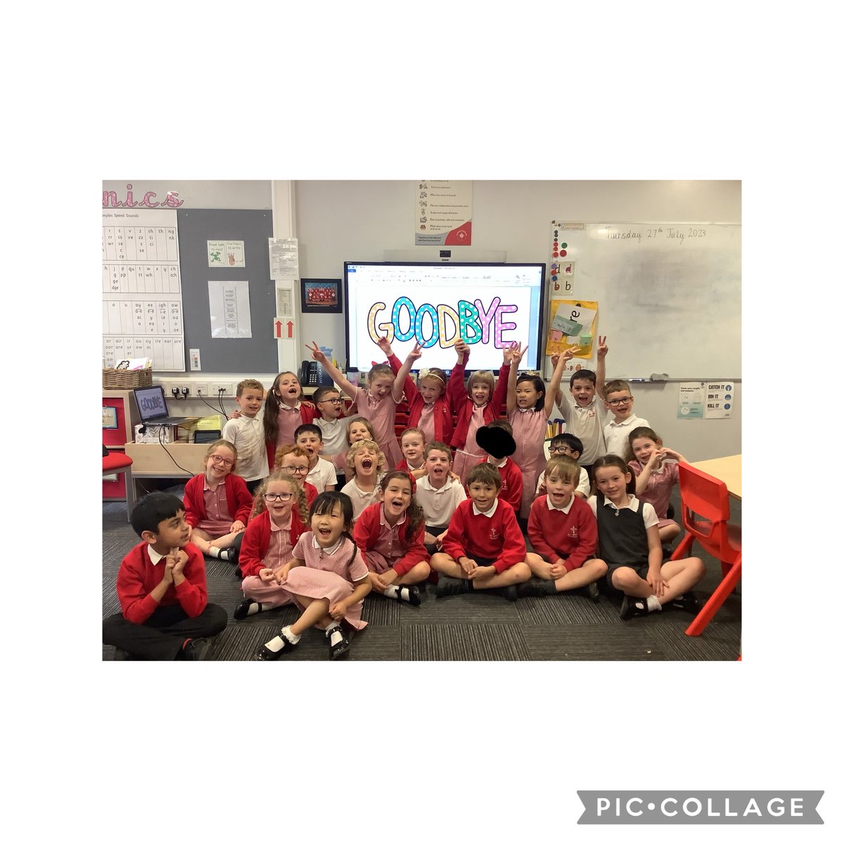 StPhilipsY2A's tweet photo. Mrs Boswell and myself want to say a BIG thank you for all of your gifts and kindness! It has honestly been an honour and privilege to get to know each of your children and watch them grow into the superstars they are. Have a lovely summer and good luck in Yr2 @StPhilipCEAP https://t.co/v6Bo3pxqQ1