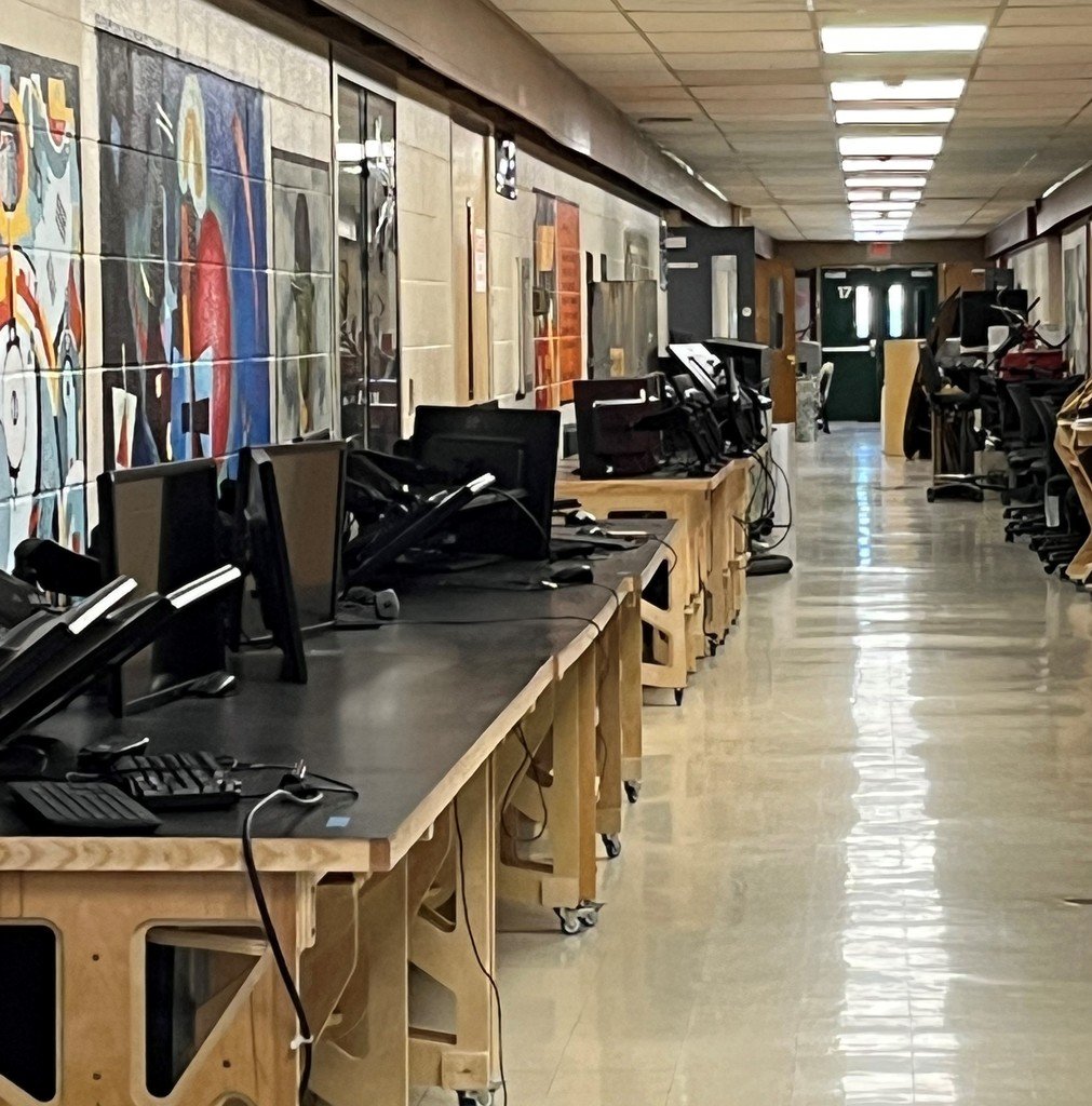 GMS_Smithfield's tweet photo. Renovations are occurring @SHS &amp; @GMS this summer.  At SHS, new flooring &amp; ventilation systems are being installed. Gas lines were put in at both schools &amp; the GMS gym is getting a much needed facelift. https://t.co/GSdmqKyPdh