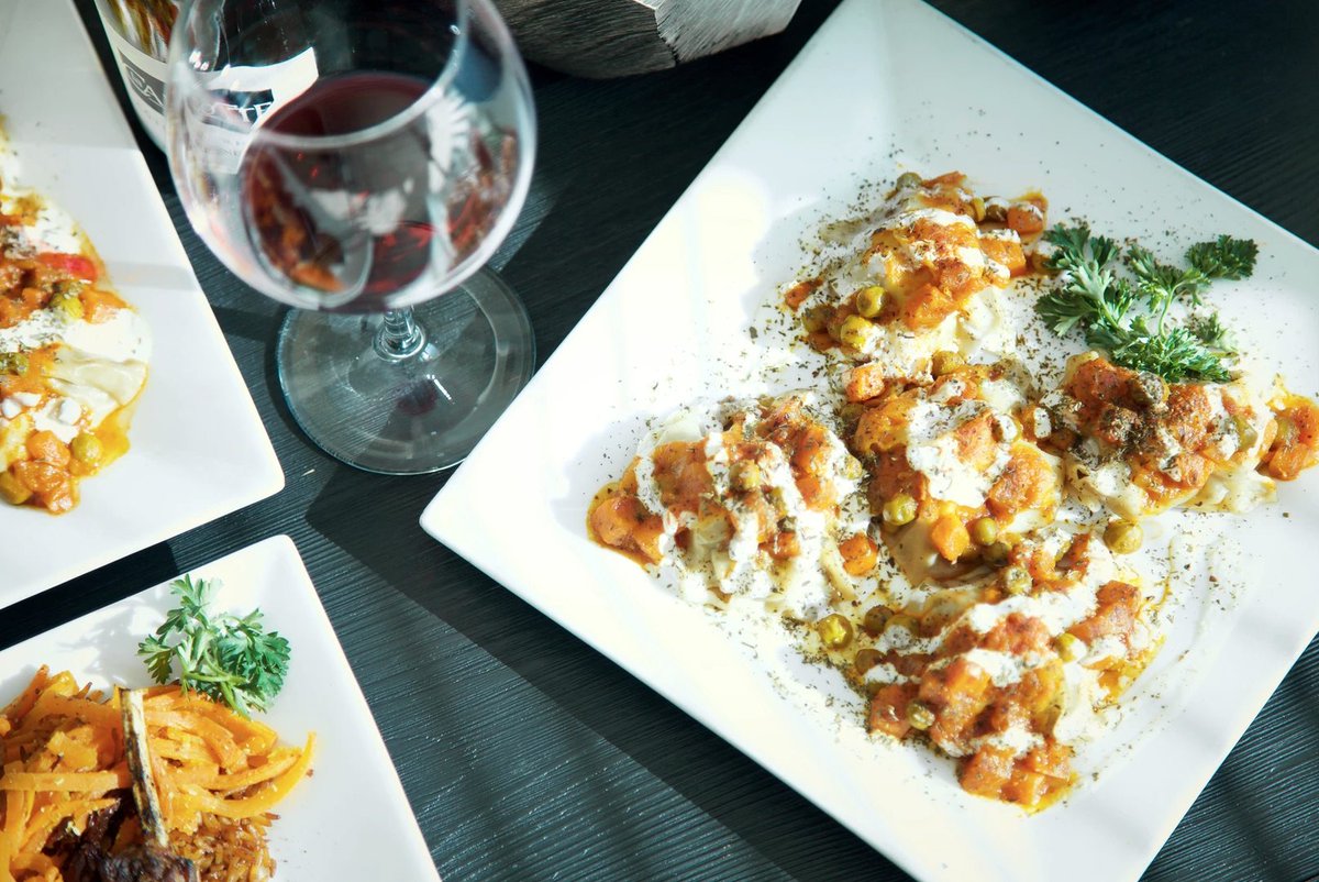 Starting with dumplings is a must when dining at Aracosia McLean. We offer several varieties accommodating several diets. They can be filled with spicy beef, leek &amp; scallion, pumpkin, mushroom, or stewed greens. Pictured here are our mantu, spicy beef dumplings.