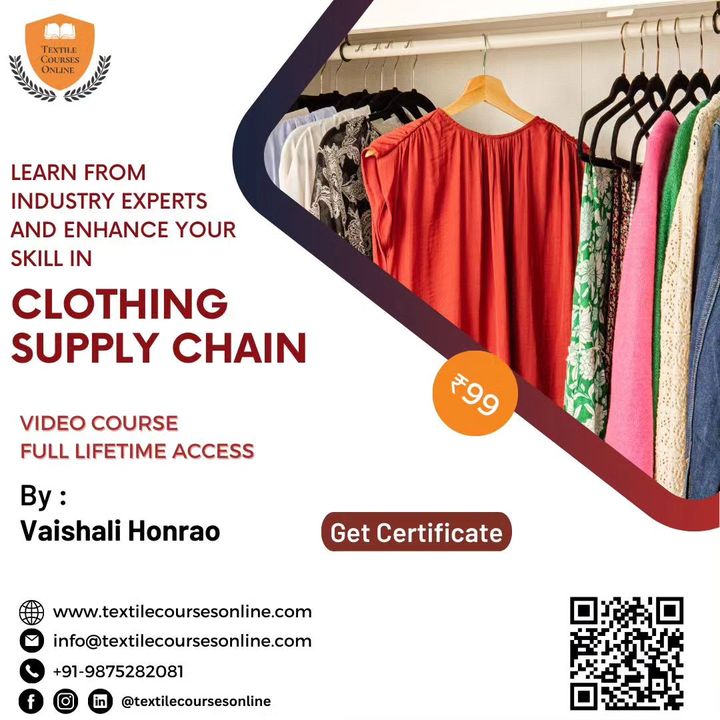 TextileCourses's tweet photo. "Unlock the secrets of clothing supply chain management and take your career to the next level! 
.
#yarndyedfabric #fabricproduction #onlinecourse #textiledesign #craftylife #handmadetextiles #textileart #creativeskills #weavingcommunity #onlinelearning https://t.co/1HCNeIKnJa