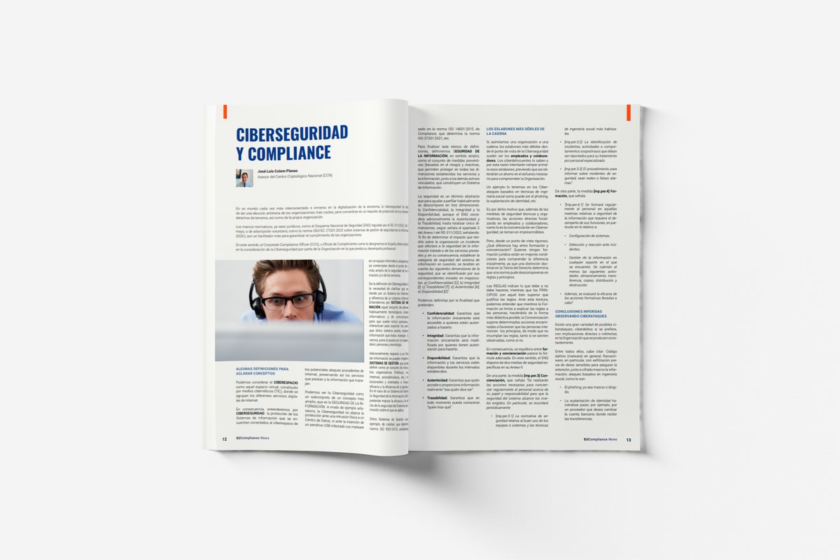 JLColomPlanas's tweet photo. Un placer haber contribuido mediante el artículo ‘CIBERSEGURIDAD Y COMPLIANCE’, que puede descargarse en https://t.co/kiEyHPbgXm , con el número de julio de la revista de la Asociación Europea de Abogados y Economistas en Compliance (AEAEC) @AEAECompliance  @EUCompliancenews https://t.co/b1MxpHCax5
