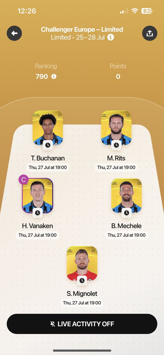 kaiserss99's tweet photo. @Sorare_TTT I chose this team for today and I'm going to the first round of the league, what do you think? https://t.co/bWzUYx89PG