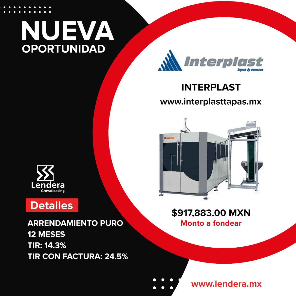 lenderamx's tweet image. 🔴Atención inversionistas🔴

Tenemos nueva oportunidad en la plataforma.
Ingresa ahora e invierte en el proyecto de #Interplast

lendera.mx

Datos curiosos del sector:

-El sector industrial se compone de varias actividades tales como la industria, la construcción y…