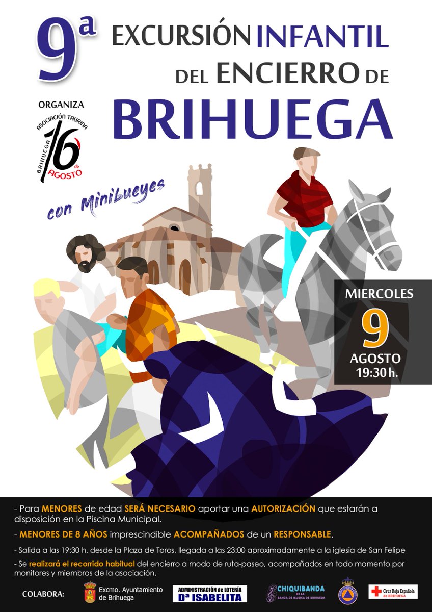 El próximo miércoles 9 de agosto a las 19:30h, haremos nuestra ya clásica excursión infantil del Encierro de Brihuega. ¡Anímate y ven a pasar una gran tarde con los más pequeños!

<a href="/aytobrihuega/">Ayuntamiento Brihuega</a>  #EncierroBrihuega #16DeAgosto #Encierro16DeAgosto #16A #YFM #EncierroÚnico #Brihuega