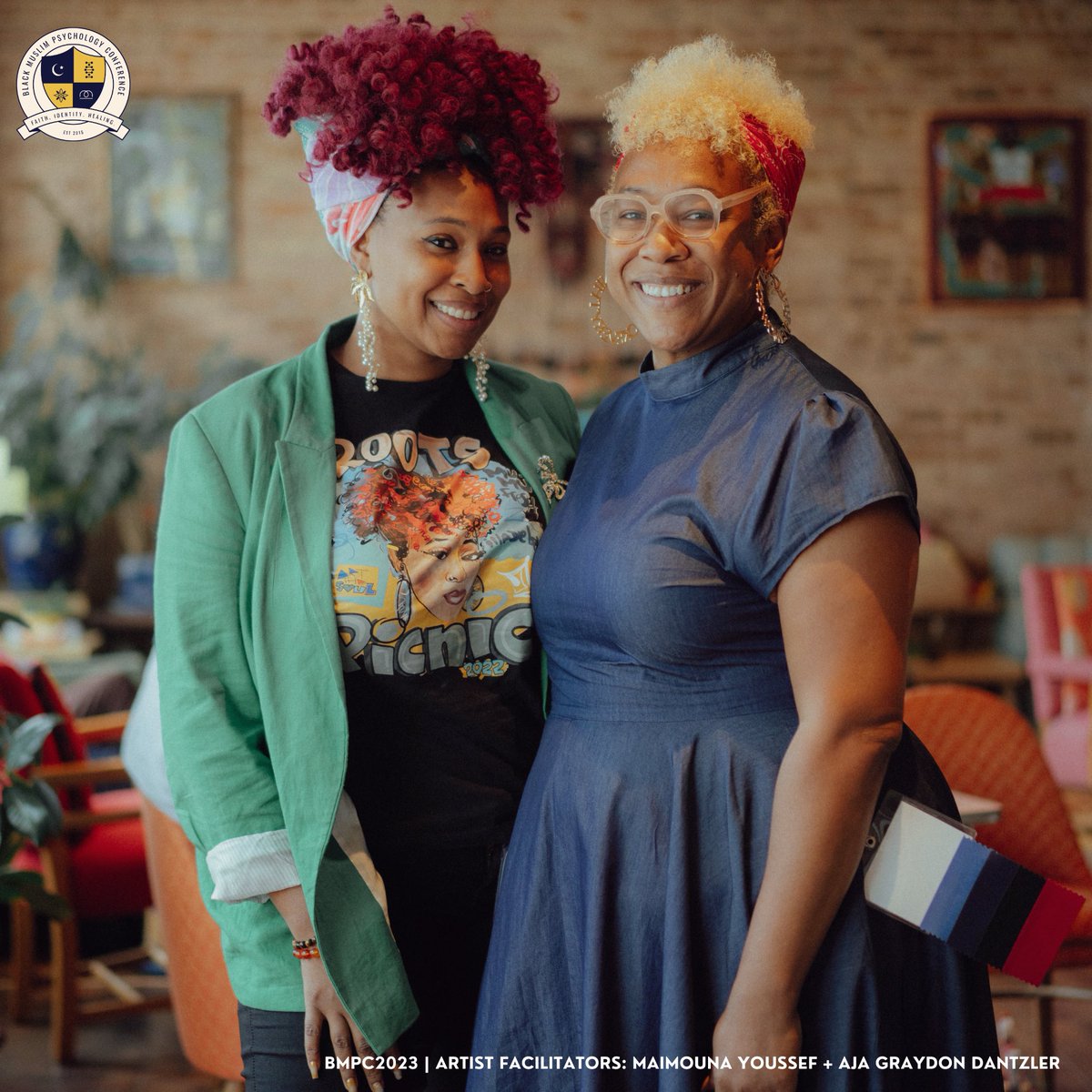 BlackMuslimPsyc's tweet photo. THANK YOU to our brilliant speakers: Naila Ansari, Mujahid Muhammad, @maimounayoussef, @kindredthewife, @villageauntie, Nadirah Habeebullah, Zainab Jackson…
#BlackMuslimJoy
#BMPC2023 https://t.co/HOBkGsJwfC
