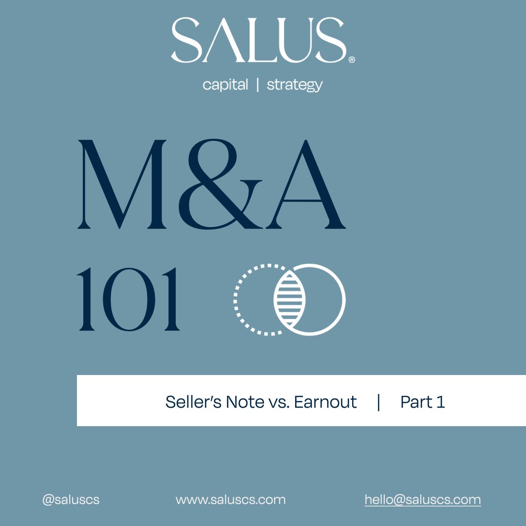 saluscs's tweet photo. Today in M&amp;A 101, learn about seller's notes and earnouts!

These agreements can change the course of negotiations and play an important role in the closing of the deal. How would you negotiate these for your company?

#acquisitions #negotiation #strategy #earnout #sellersnote https://t.co/vviqmz89DD