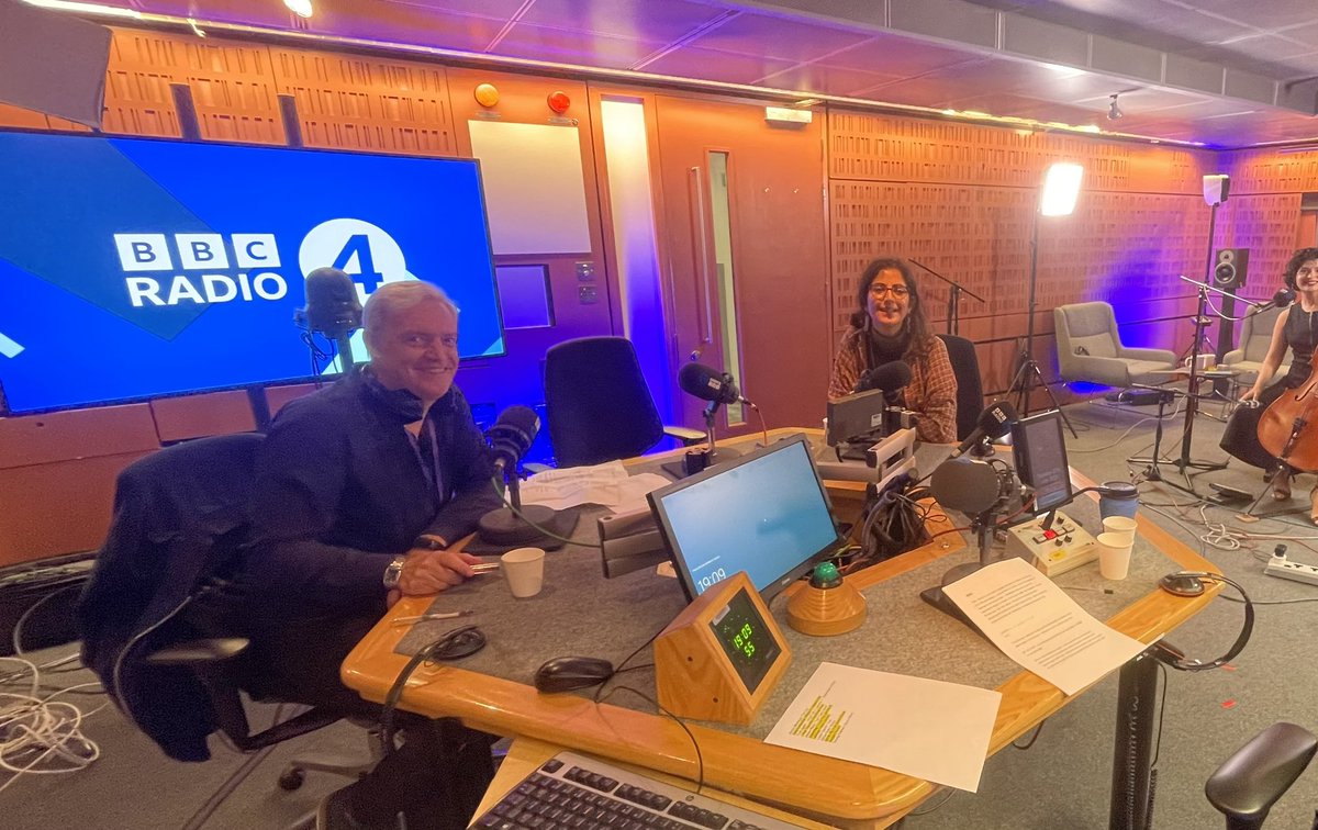 In the house tonight: Ana Carla Maza (and cello), @neil_mccormick and @tara_dwmd — to talk Mercury Prize, Marilyn Monroe and musical multilingualism. Join us at 7:15 on Radio Four.