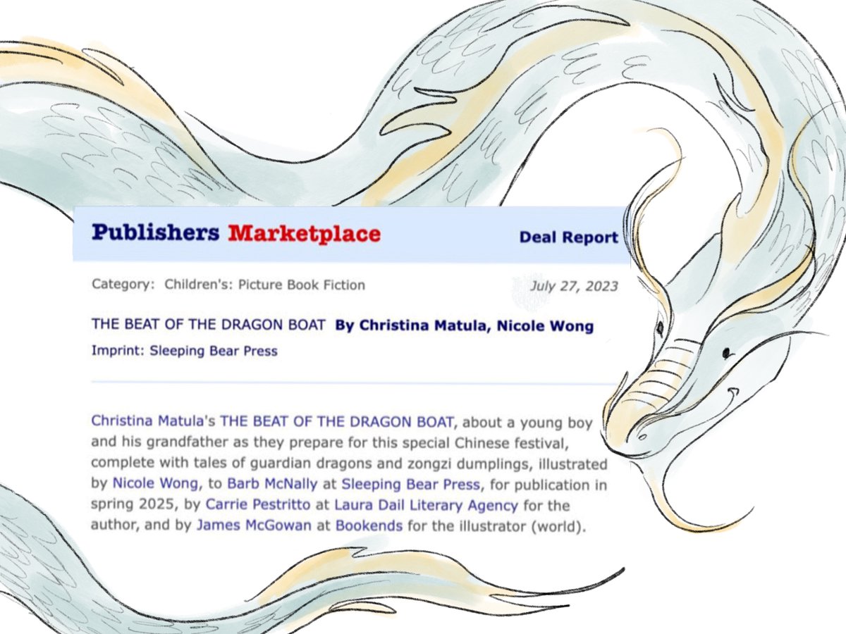I can’t wait to get started on this one! 🩵🐉🩵 Thanks to my agent @jmcgowanbks , @bookends_literary , @sleepingbearpress & the author @christinamatula #bookdealannouncement #kidlit #kidlitart #dragons #chineseculture #picturebook #picturebookillustration