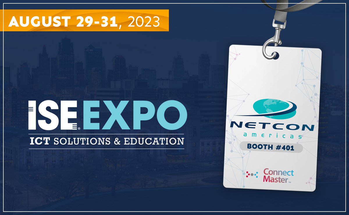 NetconAmericas's tweet photo. 🌐 The ISE EXPO 2023 is coming!

On August 29-31, Netcon Americas will be at the Kansas City Convention Center, booth #401, showcasing innovative solutions to boost network performance, optimize operational efficiency, and enhance the quality of telecommunications services. https://t.co/Wu0CxDAX1J