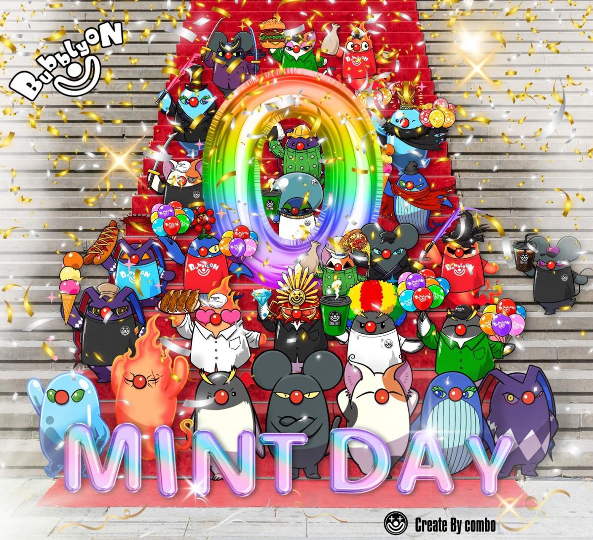 ／
本日がMintデー🤡✨
＼

温かい応援があったからこそ、延期後も
盛り上がることができました!!

改めて最高のコミュニティに感謝です🙇💕

本日はこまめにtweet致します🫡

※最後の画像はcombo(<a href="/combo_J_P/">combo_jp🐺Bto3</a>)さん制作🎈