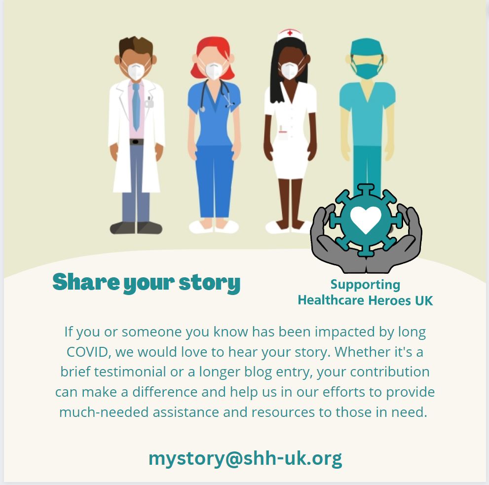SupportingHH_UK's tweet photo. We'd like to hear your story. Either as a brief testimonial or a longer blog (or vlog). Help us get the word out there. #NHSHeroToZero @JCeoltaSmith @long_covid @LongCovidSOS @LongCOVIDPhysio @LCNMUK @LCD4A @rogerkline @AnnKeen11 @EmmaSamms1 https://t.co/UL5bLvpTlI