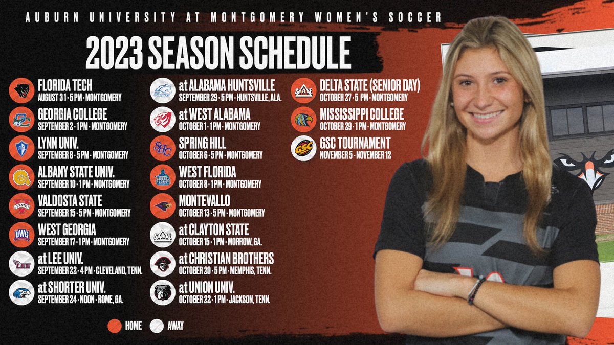 AUMWarhawksWSOC's tweet photo. 𝟚𝟘𝟚𝟛 Schedule LOADING ⏳

📰: https://t.co/tIh9S8GB4R

#WeAreAUM https://t.co/9WXzl5SWG2