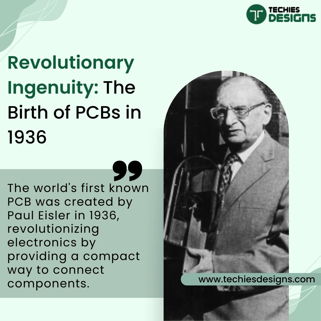 techies_designs's tweet image. Paul Eisler invented the first printed circuit board in 1936. Paul Eisler, who was an Austrian and Jewish engineer, first invented the PCB.

#pcb #pcbdesign #printedcircuitboard #printedcircuitboards #pcblayout #pcbmaker #pcbmanufacturing #pcbassembly #pcbfabrication