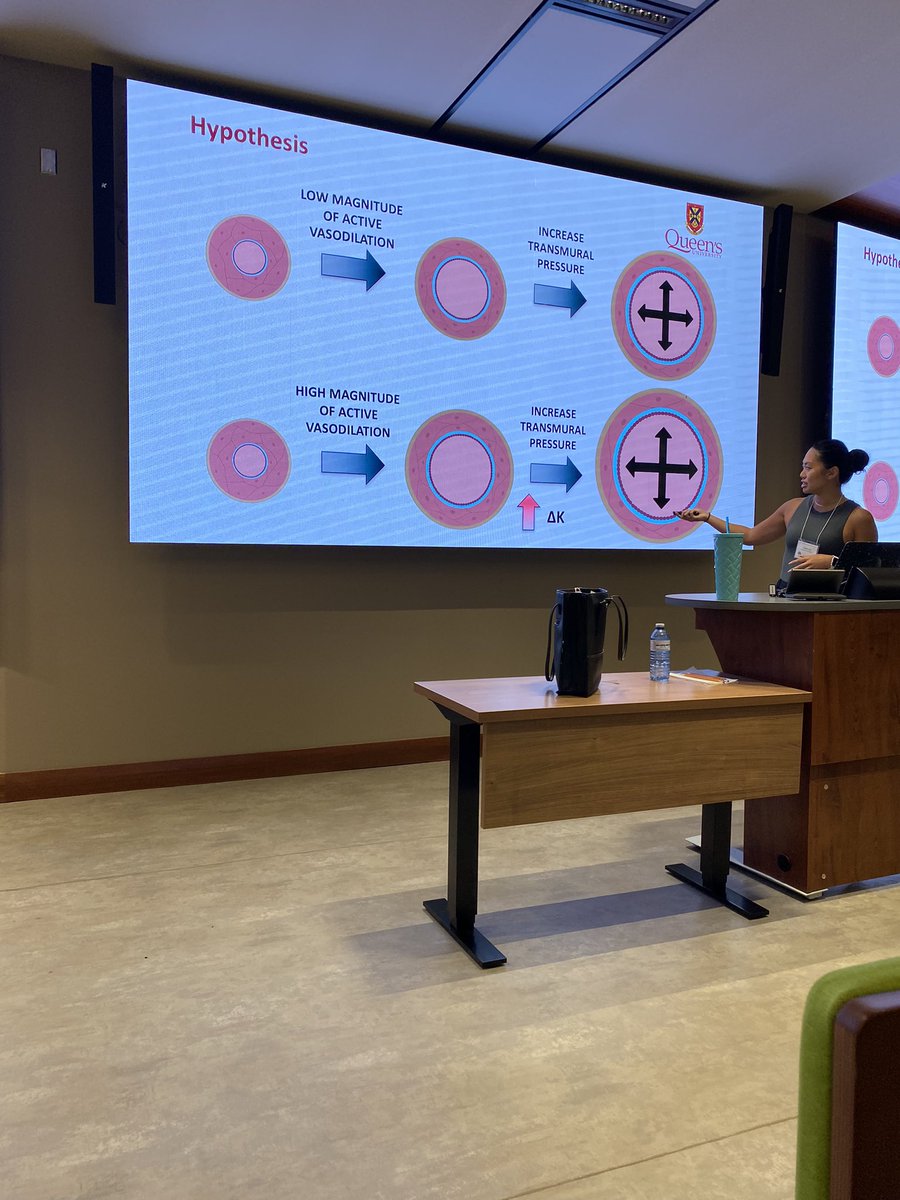 StaceForbes's tweet photo. Another great presentation from an #HVCL member. This time @TaylorLiuKuo was presenting her research on the distensibility of arterioles and its relationship to active vasodilation. Well done, Tay! #ROV #vasculardistention @#OEP2023 https://t.co/D39wKyCJlw