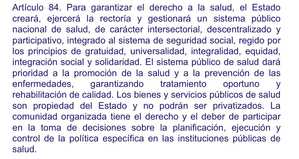 AmmFabiola's tweet photo. El artículo 84 de la constitución establece que los bienes y servicios públicos de la salud son propiedad del estado y no podrán ser privatizados. 

De no ser así,
¡Estas en tu derecho de denunciarlo!✔

❎Conozcamos nuestros derechos❎ 

#LaSaludEsUnDerechoHumano
#Julio22 https://t.co/E1Pa8KrjQ9