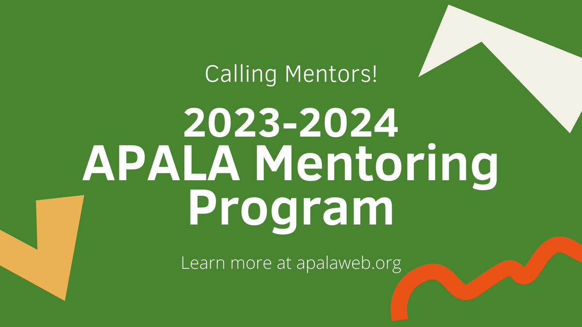 Are you an experienced librarian interested in mentoring library students or new librarians? Join APALA's Mentoring Program! Apply by July 31 bit.ly/2LOINtn