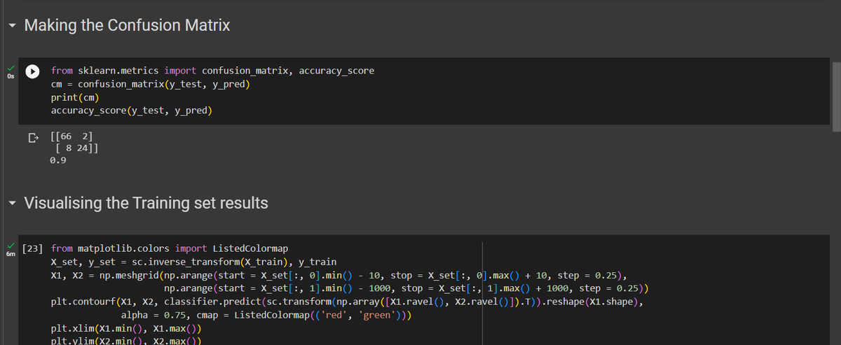 LetYokaiLearn's tweet photo. Day 57 of #60DaysOfLearning2023  
Today I implemented the support vector machine on the previous dataset. We used the linear kernel which gave us the accuracy of 0.9, while we got 0.93 for K-NN algorithm.
@lftechnology
#LearningWithLeapfrog #LSPPD57 https://t.co/MHsPW02csT
