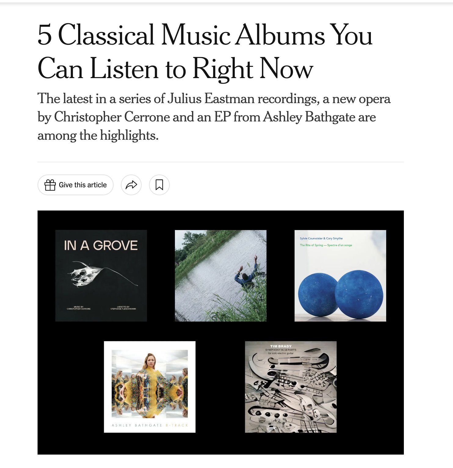 5 Classical Music Albums You Can Listen to Right Now - The New York Times