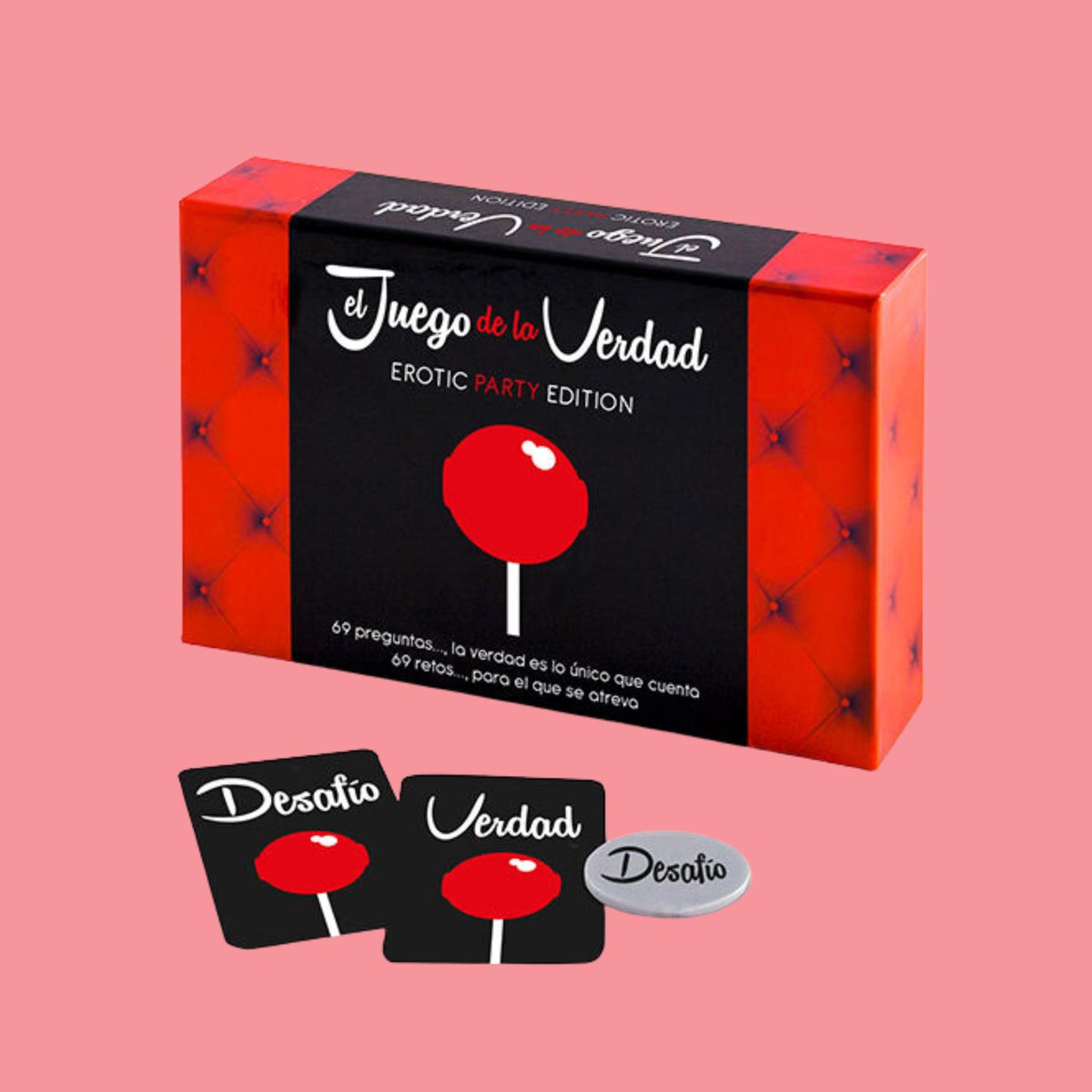 🎉 Conoce "El Juego De La Verdad Erotic Party Edition" 

😈 69 preguntas y 69 desafíos para un rato de risas y sorpresas con amigos. 

🥳🍻 ¿Hasta dónde te atreves a llegar? 

Cuéntanos tu desafío o verdad más memorable. 

#JuegoDeLaVerdadErotic #SextoPlacer 🎭🔥