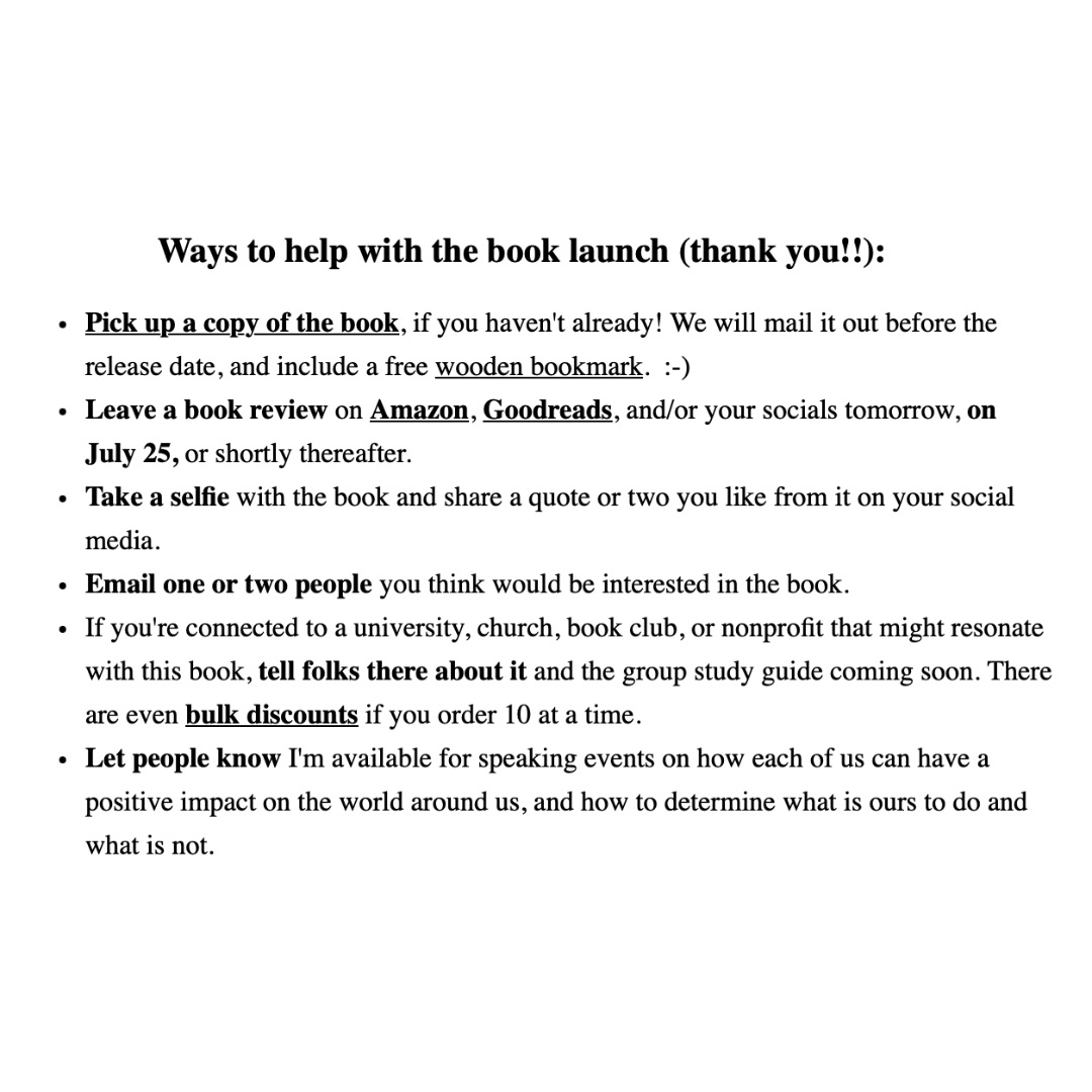 DavidLaMotte's tweet photo. If you want to help this newborn book grow and thrive, there are some things you can do to help below. Thanks for being excited with me!

WAYS TO HELP WITH THE BOOK LAUNCH:

Pick up a copy of the book, if you haven’t already: https://t.co/TwFl1Vf6XP https://t.co/jo9QnUrIaZ