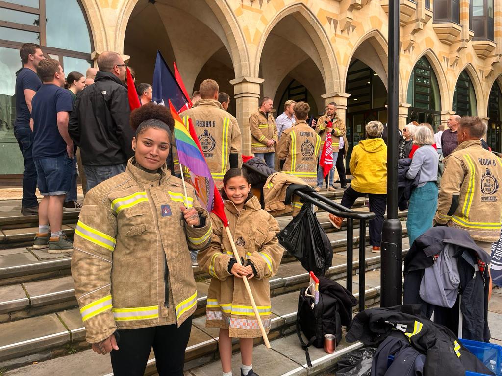 fbunational's tweet photo. ✊A real show of strength and solidarity today at the rally calling for Northamptonshire PFCC Mold's resignation.

We will continue to hold his feet to the fire. https://t.co/ZMHeBmsSkq