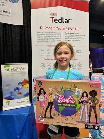4SPE_Plastics's tweet photo. More than 500 girls completed our #plastics scavenger hunt at #PhenombyGirlScouts for a chance to win Eco-Leadership Team Barbies! Congrats to Eleanor and Millie – the lucky winners! #PhenombyGirlScouts #PlastiVan #Sustainability #Barbie @braskem @chevronphillips @DuPont_News https://t.co/Wy261MTc6z