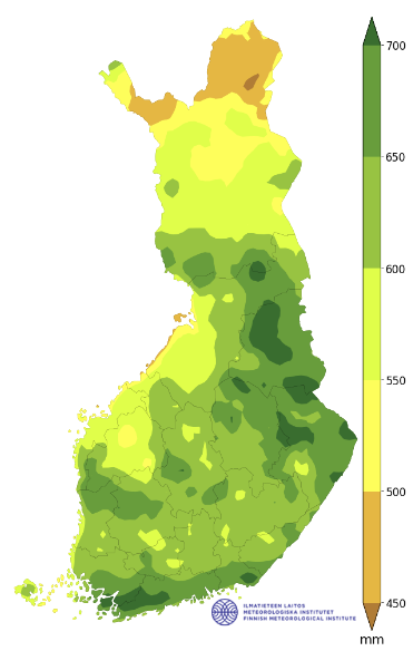 AlekRossi's tweet photo. @samposm @TieraLaitinen @MikkolaHarry Lapin nykyiseen n. 475mm/v sadantaan esimerkiksi puolet Pohjois-Norjan Jäämeren mallin ennustamasta sadannasta eli 160mm/100 vuodessa olisi kolmannes lisää. Se olisi hurja muutos! https://t.co/HEJWSqrdmK