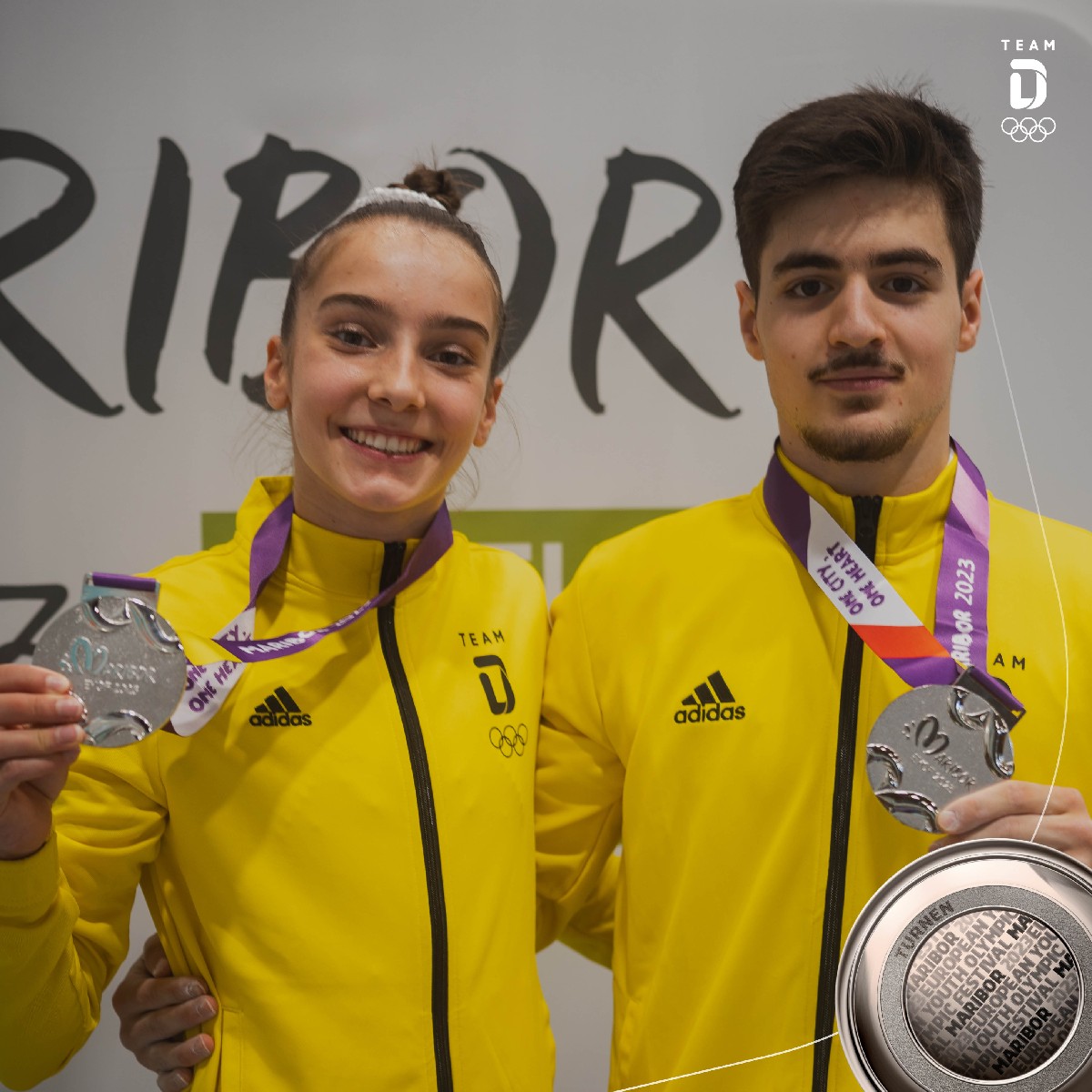 Geteilte Freude ist doppelt so schön! 🥈🥈
Mert Öztürk und Helen Kevric sichern sich beim Turnen Silber als Mixed-Team! 
🎉 EYOF-Medaillensammlung von Helen Kevric wächst weiter! Herzlichen Glückwunsch an euch beide! 
#TeamD #WirfuerD #EYOF #EYOF2023 #ReadyToShine | <a href="/dtb_online/">Deutscher Turner-Bund</a>