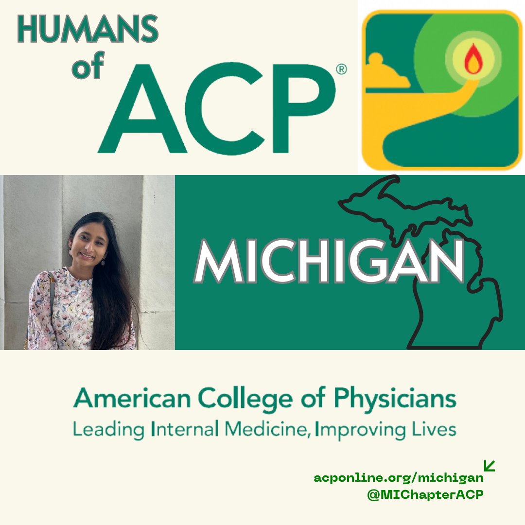 MIChapterACP's tweet photo. Highlighting the Chair of the MI-ACP Resident and Medical Student Committee, and one of the individuals who helped create and execute the Humans of MI-ACP series, Dr. Medha Cherabuddi!

#MedTwitter #SoMeInMedicine #HumansOfMichiganACP #MIACP2023 https://t.co/4WK347eQdj