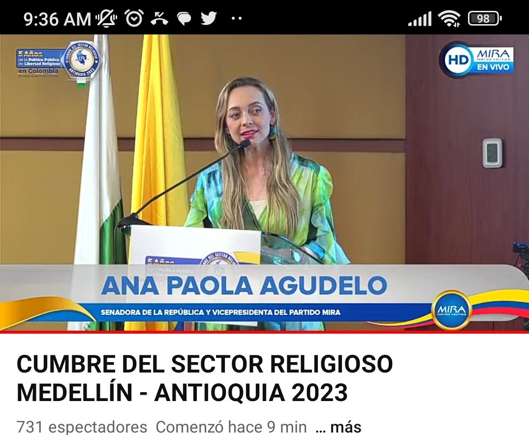 lauraenturbo's tweet photo. Gracias al trabajo de la mano  del sector religioso, la gestión del @PartidoMIRA inclusión de la política pública de Libertad en el plan nacional de desarrollo, hoy la Libertad Religiosa  ya es Sistema Nacional 🤝👏
@CalyMauricio 
#CumbreSectorReligiosoAntioquia https://t.co/o0IqWFixYc