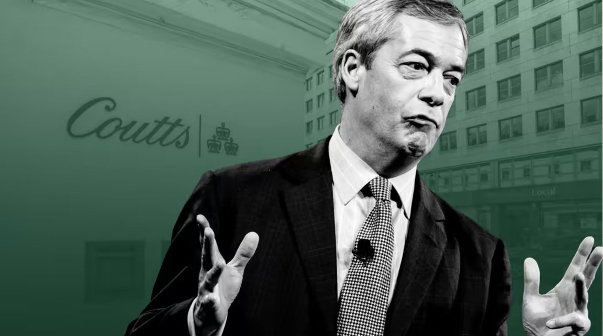 moutet's tweet photo. The Farage-Coutts story is huge because we've all been high-handedly mistreated by our bank without explanation. They cancelled people for years, with great social prejudice. Farage is the scrappy canary in the mine here. Expect every bank to go through the wringer.
#CouttsFiles https://t.co/bND8hyH9AU