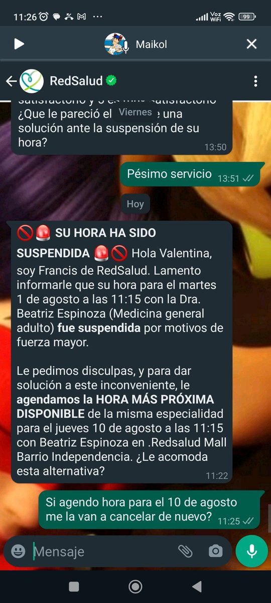 Miaaa2328's tweet photo. Está es la peor experiencia que pude llevarme por parte de un centro médico...me agendan hora para luego ser canceladas , ni siquiera he tenido una respuesta coherente del porqué se me están cancelando...@RedSaludCChC https://t.co/nVueqz669N