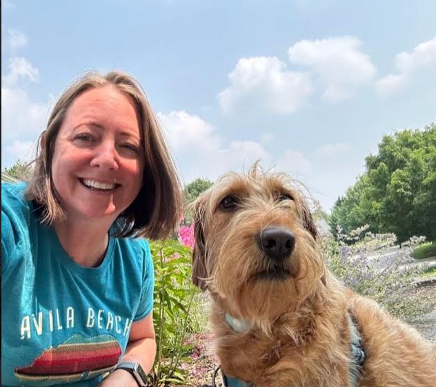 Welcome Mrs. Karim to GLE! Mrs. Karim will be on the 5th grade team. She likes hiking, travel, watching movies, &amp; board games. We also like her furry friend! #WeAreMCPS