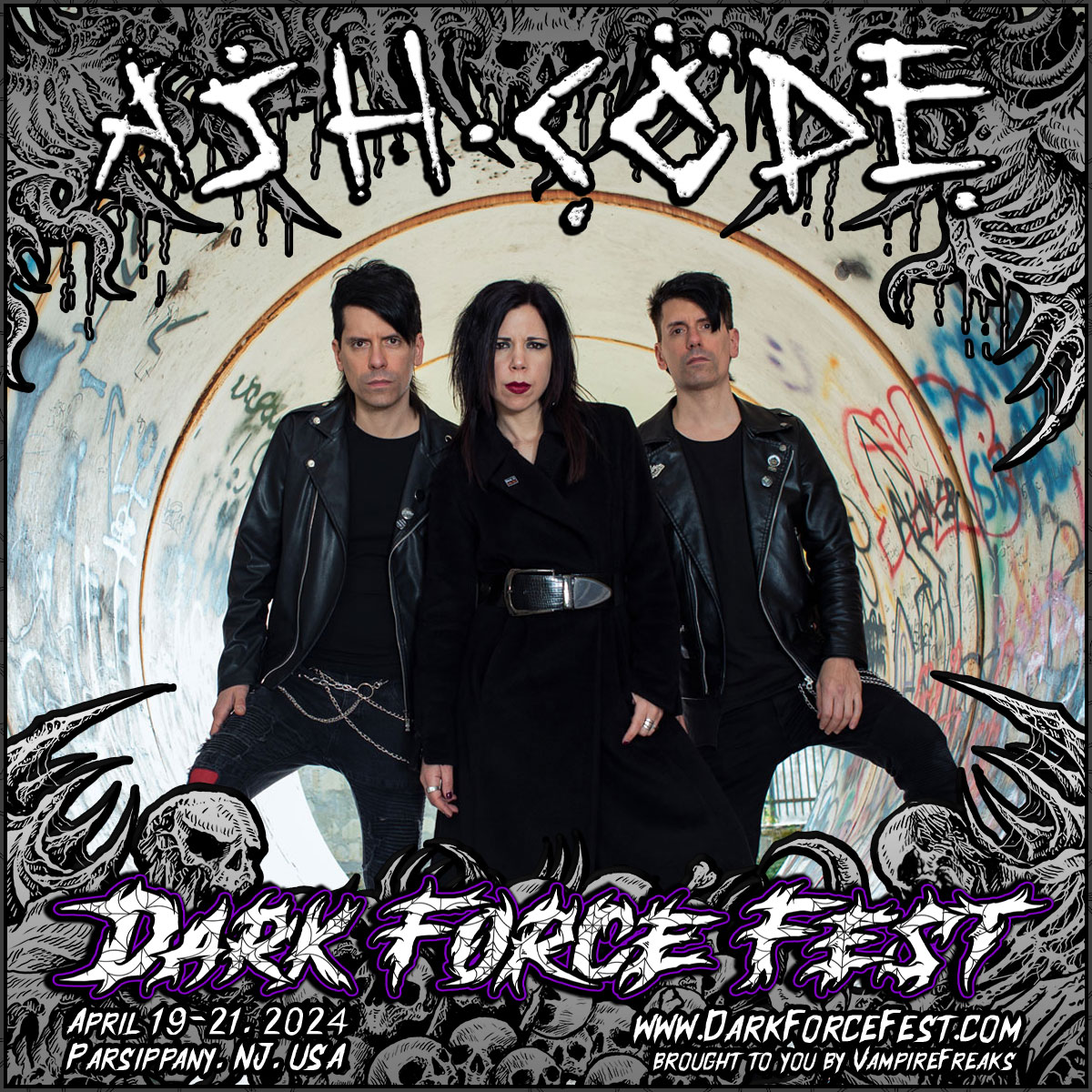 darkforcefest's tweet photo. Dark Force Fest Band Announcement:
Ash Code [Italy]
@AshCodemusic 

An Italian darkwave band formed in 2014 in Napoli .
Ash Code music covers a wide range of genres including darkwave, coldwave, post-punk, &amp; synthpop.

#AshCode #Darkwave #Gothic #DarkForceFest #GothicMusic https://t.co/VdZi9LEweV