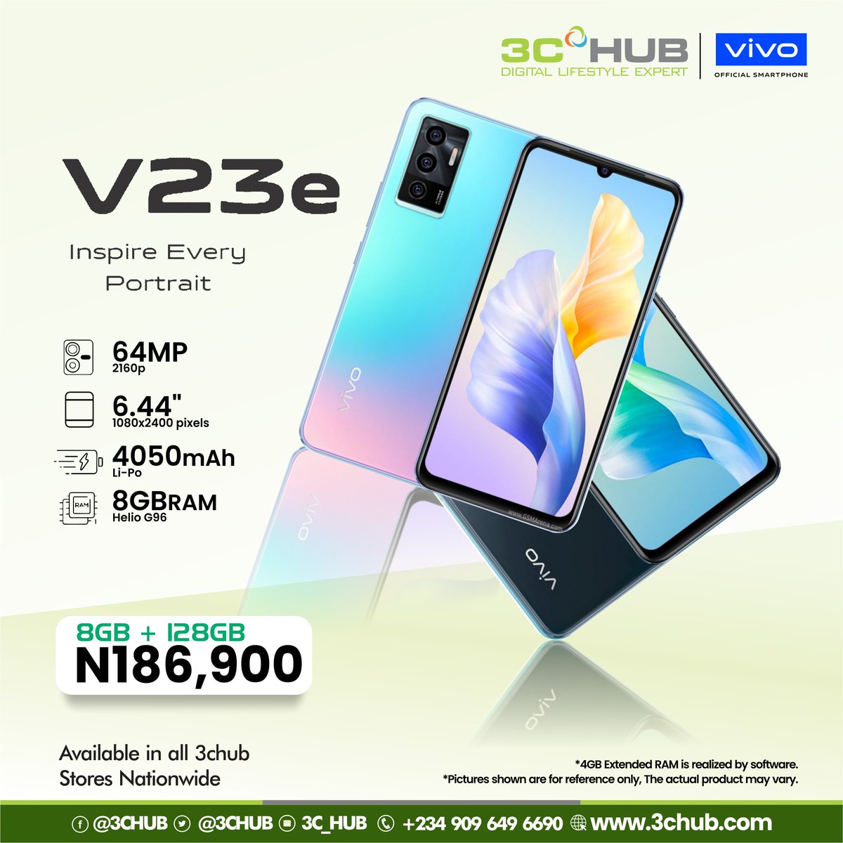 3CHUB's tweet photo. Night as clear as the day with the front Al extreme night feature of the V23e which gives you bright and clear picture in the darkest of the night.
Available to purchase at 3CHUB stores nationwide.
price: 8GB+128Gb = N186,900.
3CHUB: Digital Lifestyle Expert
#3chub #vivo #V23e https://t.co/0GpkliQ9zO