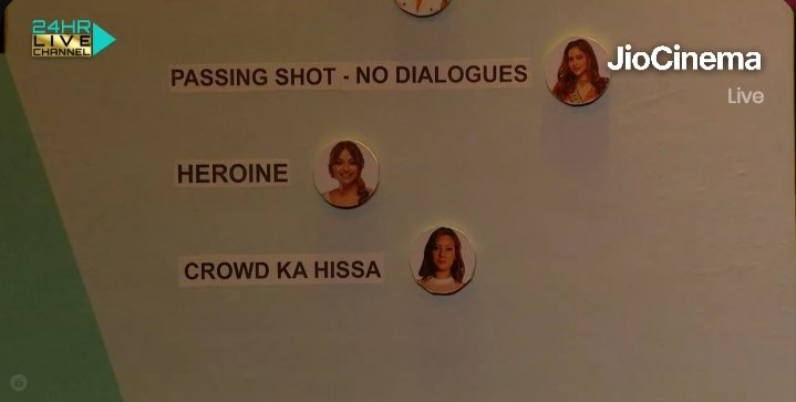 BiggBoss24x7's tweet photo. #Pooja's Casting  for her movie.

Villain : #Bebika 
Hero ka dost : #JadHadid 
Passing shot (No dialogue) :  #ManishaRani 
Heroine - #JiyaShankar 
Crowd ka hissa : #Aashika 

🔁 RT - Agree 👍
❤️ Like - Not 👎

#BiggBossOTT2 #BiggBoss #BBOTT2 https://t.co/UaSOW55Fvk
