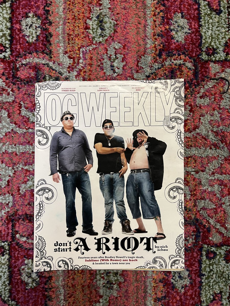 RomeRamirez's tweet photo. Stumbled on this old article from OC Weekly. It feels like it was just yesterday I was asked to sing and play guitar for my favorite band.
Gonna tell my kids this was GQ 😂
#sublimewithrome #ocweekly https://t.co/NtlscgZsLi