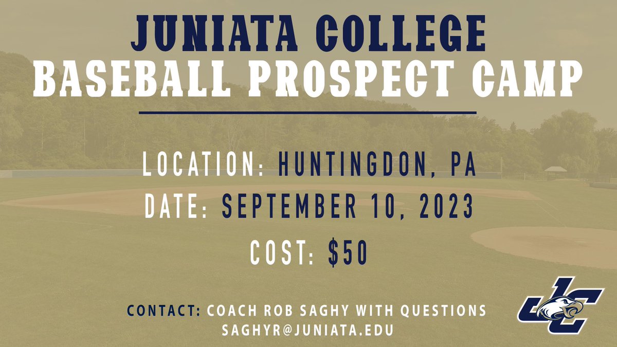JuniataBaseball's tweet photo. Juniata Baseball Prospect Camp - 9/10/23

https://t.co/CyWKSop7Uu https://t.co/GMkUUXEqFc