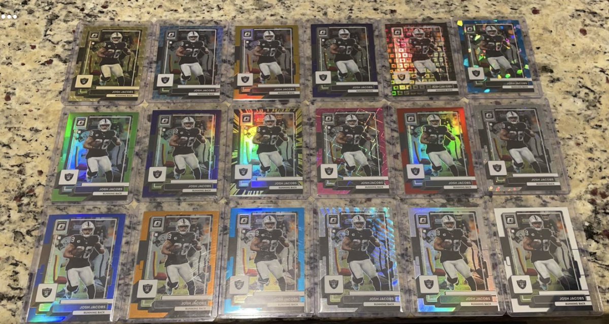Larkin_BTW's tweet photo. @iAM_JoshJacobs is there anyway I could get you to sign the 1/1 gold vinyl card? Collected every card of yours from this set! https://t.co/EESjMctcDg