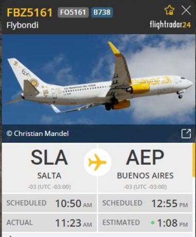 albornozraul's tweet photo. A donde va el FO5161??? Tengo que ir a buscar familiar y no se a donde ir!! @flybondioficial @ModoSierra @TorreAeroparque https://t.co/PfYPyQRxMG