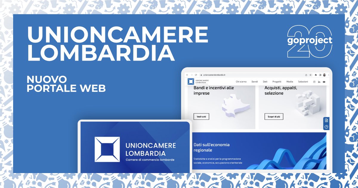 È online il nuovo portale di Unioncamere Lombardia, inserito all’interno del progetto di rebranding dell’ente completamente realizzato dai team di comunicazione e sviluppo software di Go Project.