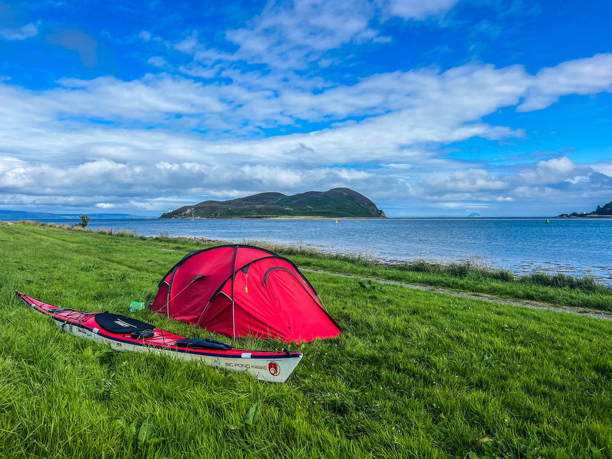 A lovely spot for the night. On the shore of Campbeltown Loch overlooking Island Davaar. I’ve a feeling I might be here a few days. The forecast is looking marginal for making it around the Mull of Kintyre. Monday looks hopeful. I’m happy to hang out in bonny Campbeltown though.