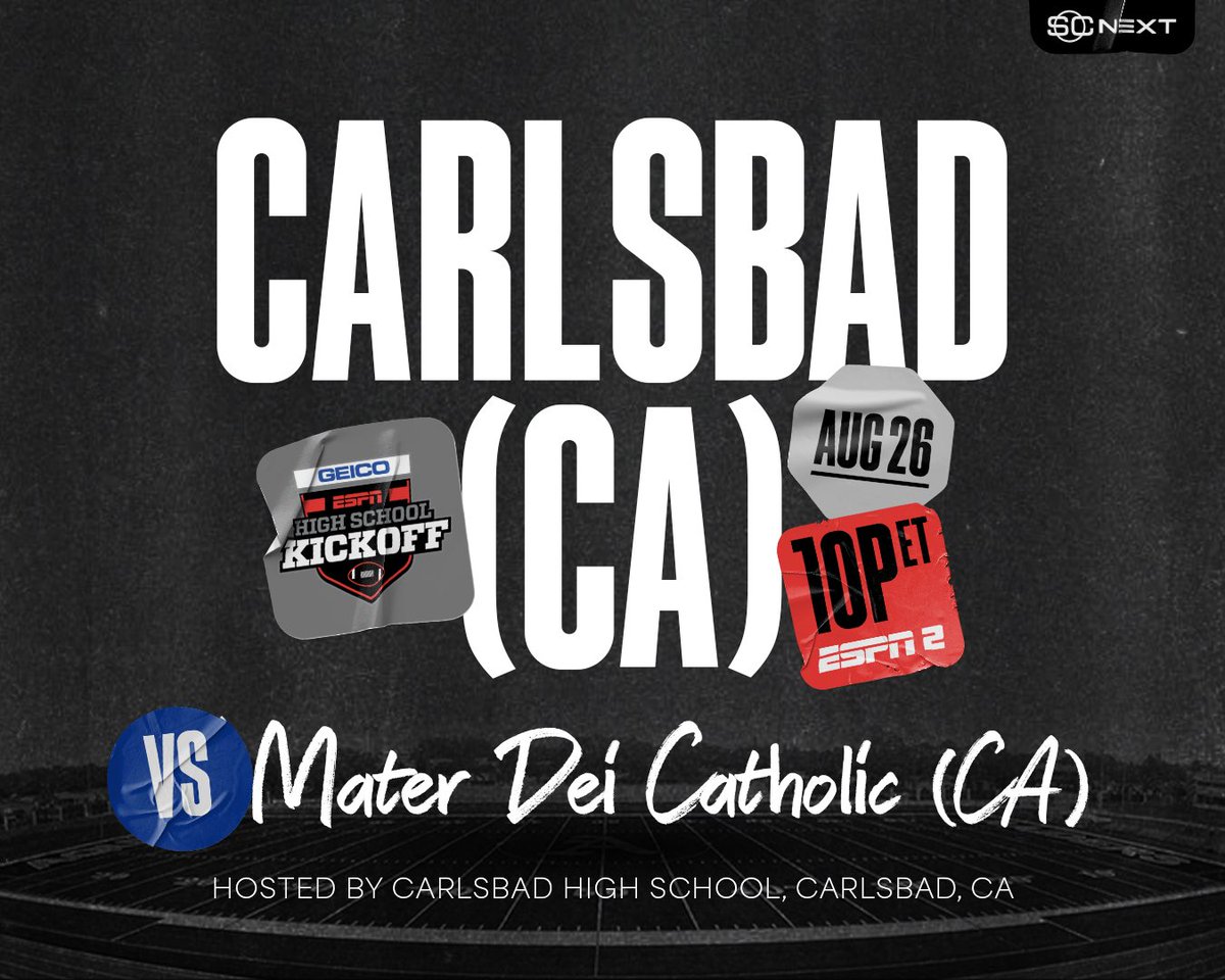 CbadAthletics's tweet photo. ESPN coming to CHS.  AUG 26 at 7 pm vs MD of Chula Vista https://t.co/9TsfBat7Ar
