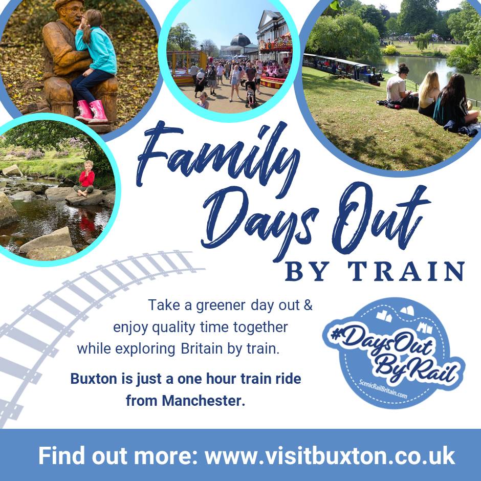 Looking for ideas for a great day out with the kids? There’s much to entertain in #Buxton.

#GetHere by train.

#DaysOutByRail #Derbyshire #PeakDistrict #SustainableTravel #Manchester #ManchesterPiccadilly #Stockport #FamilyDaysOut @ScenicRailBrit 

📸 @BCA1967  | Local Walks