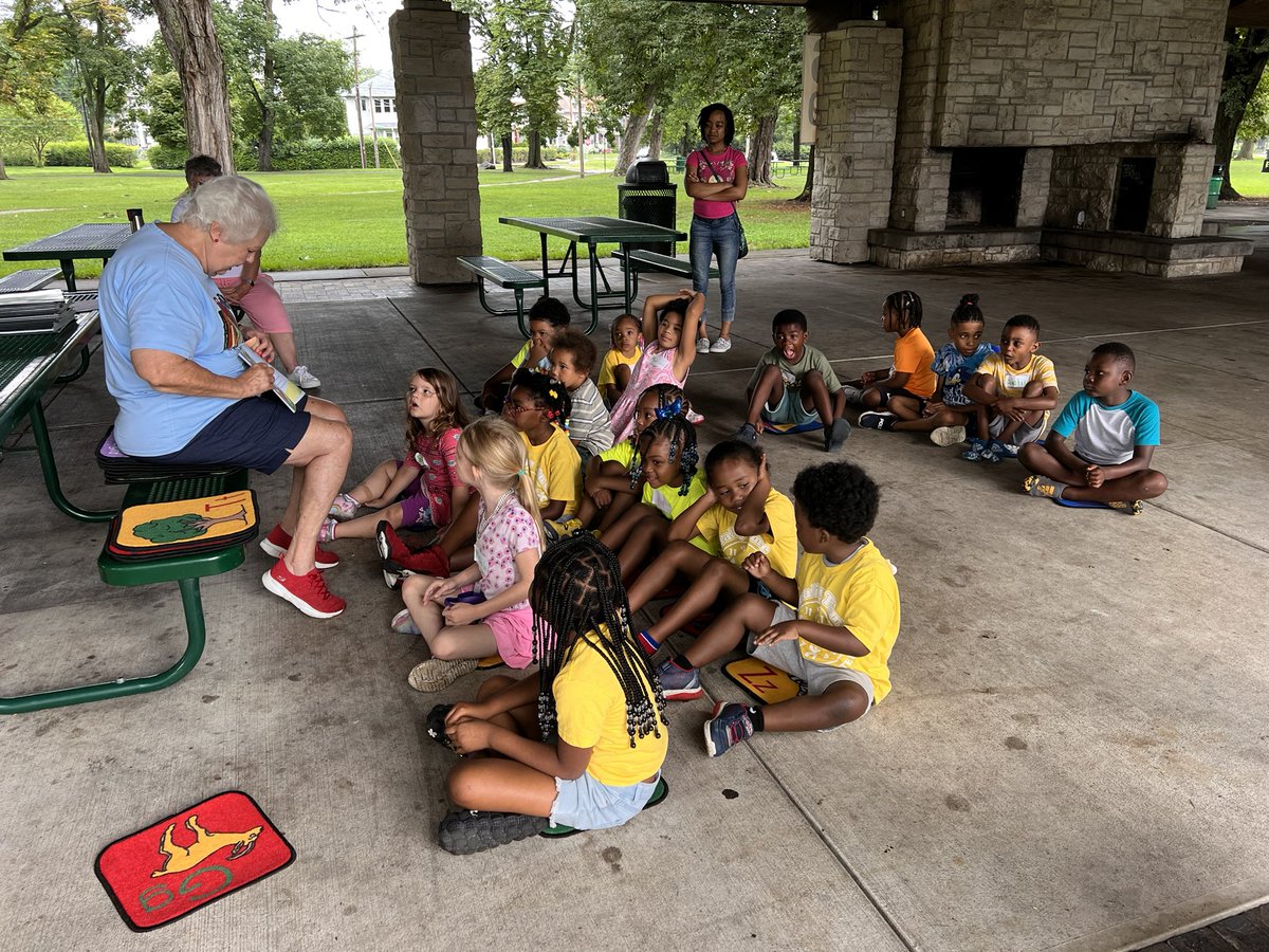 ReadForLiteracy's tweet photo. Our summer Literacy Camp is in full swing! Week 3 complete! 💜📚☀️🌳 https://t.co/kXLIq7KHNE