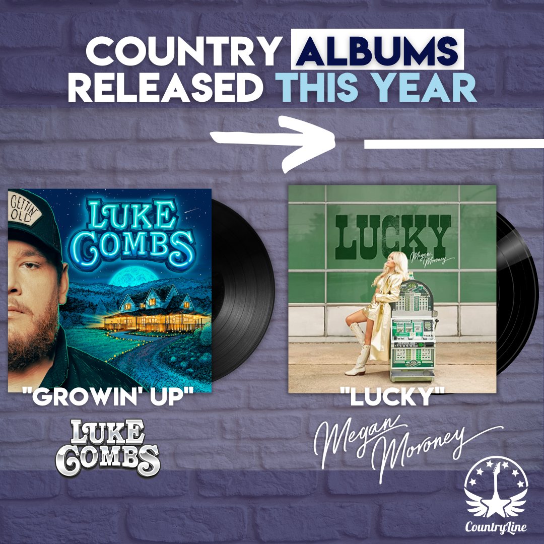 CountryLineTV's tweet image. Here are some of the albums that have had everyone talking in the world of country music this year...🌍

Is one of these YOUR favourite, or another?

1️⃣ @lukecombs - "Growin' Up"
2️⃣ @_megmoroney - "Lucky"

#CountryLine