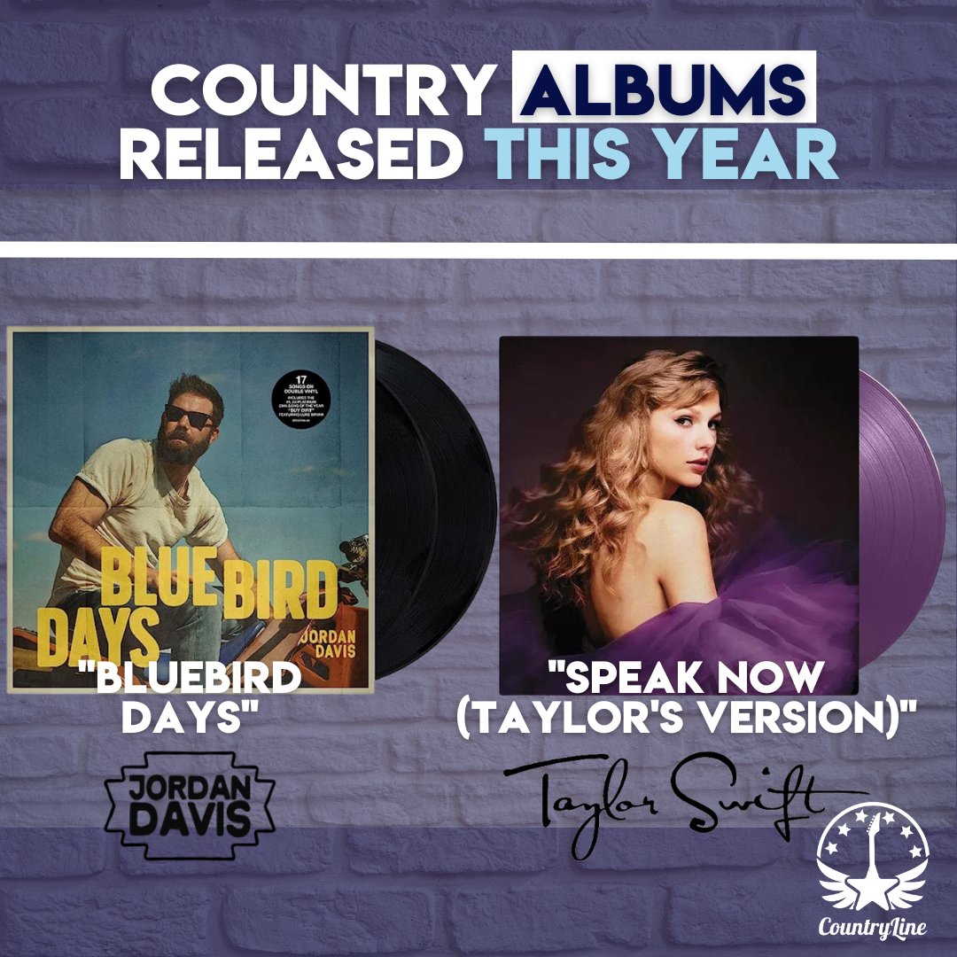 CountryLineTV's tweet image. 5️⃣ @jordanCWDavis - "Bluebird Days"
6️⃣ @taylorswift13 - "Speak Now (Taylor's Version)"

#CountryLine