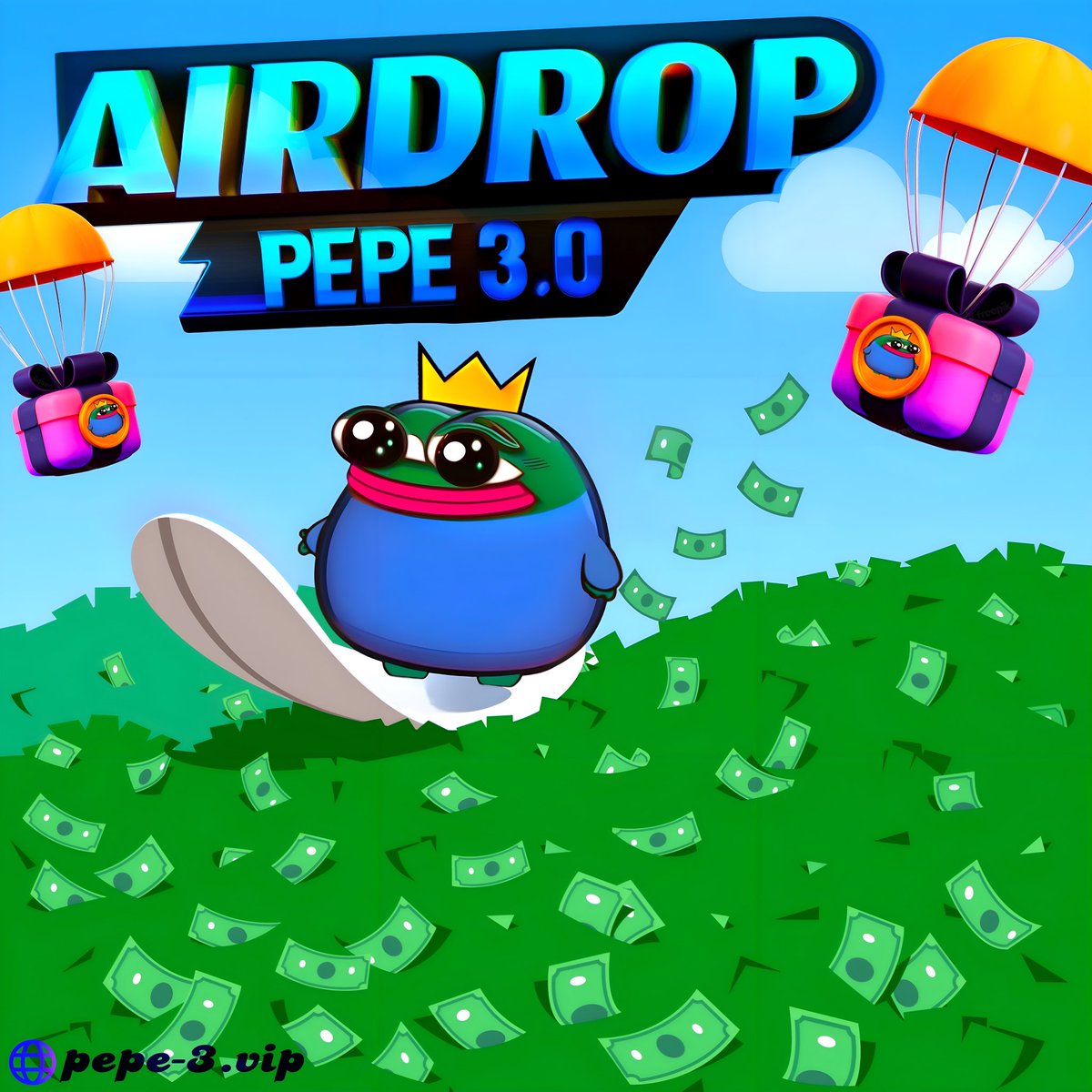 📣🐸 PEPE 3.0 random AirDrop 🎁
Don't miss your chance to participate!

 👇👇
1. Follow <a href="/PEPE_3_0/">PEPE 3.0</a>
2. Like &amp; RT 
3. Send your BSC (BEP20) address in the comments and try luck ;) 

💬 1 member = 1 comment

🏦 Bank: 150 billion PEPE 3.0 🐸
🏆 50 winners: 3,000,000,000 billion PEPE