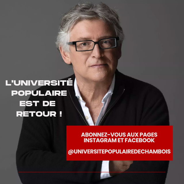 📢 L'Université Populaire fait son grand retour… à Chambois, le village natal de Michel Onfray !

L'objectif de l'UPC : rendre la culture accessible. À tous.

(1/2)👇
