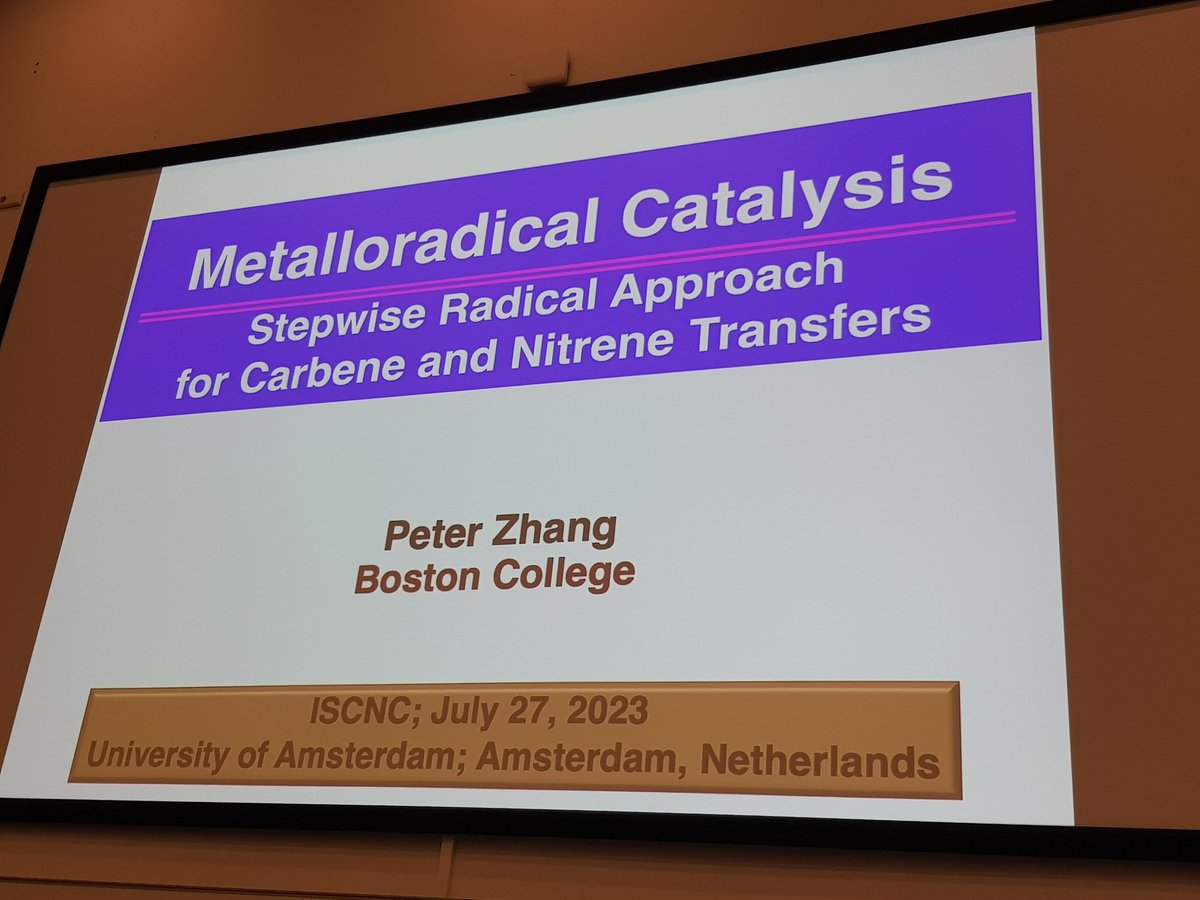 carbene_nitrene's tweet image. Prof Peter Zhang, one of the pioneers of metalloradical catalysis, gives a wonderful presentation showing that carbene and nitrene radicals give rise to unique and synthetically useful reaction pathways, in highly enantioselective processes 
Fantastic science!
#ISCNC2023